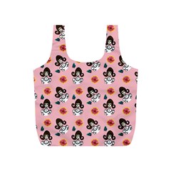 Girl With Dress  Pink Full Print Recycle Bag (s) by snowwhitegirl