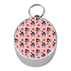 Girl With Dress  Pink Mini Silver Compasses by snowwhitegirl