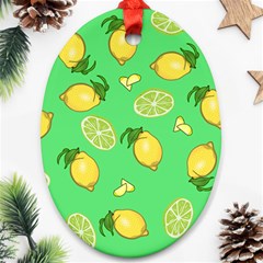 Lemons And Limes Oval Ornament (two Sides) by snowwhitegirl