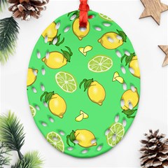 Lemons And Limes Oval Filigree Ornament (two Sides) by snowwhitegirl