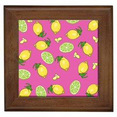 Lemons And Limes Pink Framed Tiles