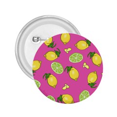 Lemons And Limes Pink 2.25  Buttons