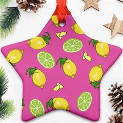 Lemons And Limes Pink Ornament (Star)