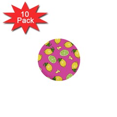 Lemons And Limes Pink 1  Mini Buttons (10 pack) 