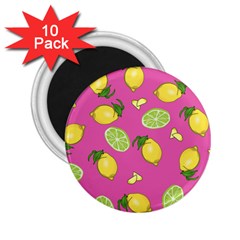 Lemons And Limes Pink 2.25  Magnets (10 pack) 