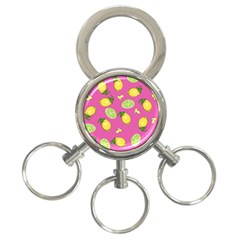 Lemons And Limes Pink 3-Ring Key Chains