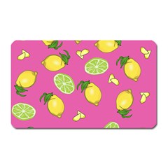 Lemons And Limes Pink Magnet (Rectangular)