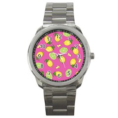 Lemons And Limes Pink Sport Metal Watch