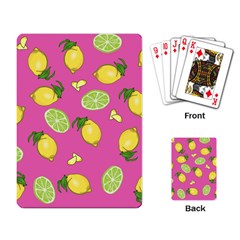 Lemons And Limes Pink Playing Card