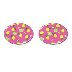 Lemons And Limes Pink Cufflinks (Oval)