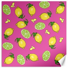 Lemons And Limes Pink Canvas 12  x 12  