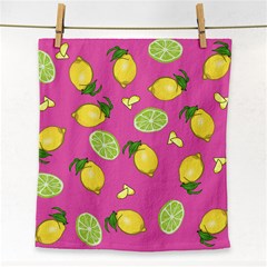 Lemons And Limes Pink Face Towel