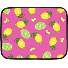 Lemons And Limes Pink Fleece Blanket (Mini)