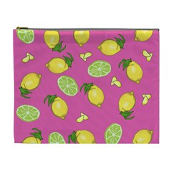 Lemons And Limes Pink Cosmetic Bag (XL)