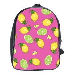 Lemons And Limes Pink School Bag (large) by snowwhitegirl