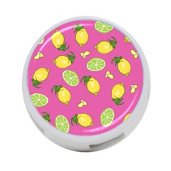 Lemons And Limes Pink 4-Port USB Hub (One Side)