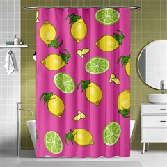 Lemons And Limes Pink Shower Curtain 48  x 72  (Small) 