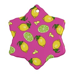 Lemons And Limes Pink Ornament (snowflake)