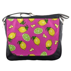 Lemons And Limes Pink Messenger Bag by snowwhitegirl