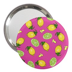 Lemons And Limes Pink 3  Handbag Mirrors