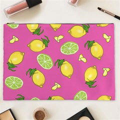 Lemons And Limes Pink Cosmetic Bag (XXL)