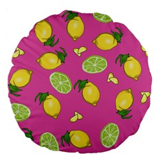 Lemons And Limes Pink Large 18  Premium Round Cushions