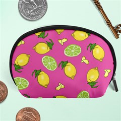 Lemons And Limes Pink Accessory Pouch (Large)