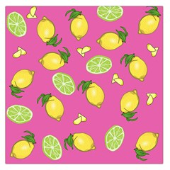 Lemons And Limes Pink Large Satin Scarf (Square)