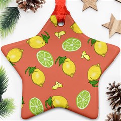 Lemons And Limes Peach Ornament (star) by snowwhitegirl