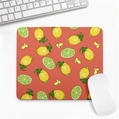 Lemons And Limes Peach Large Mousepads by snowwhitegirl