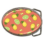 Lemons And Limes Peach Belt Buckles Front