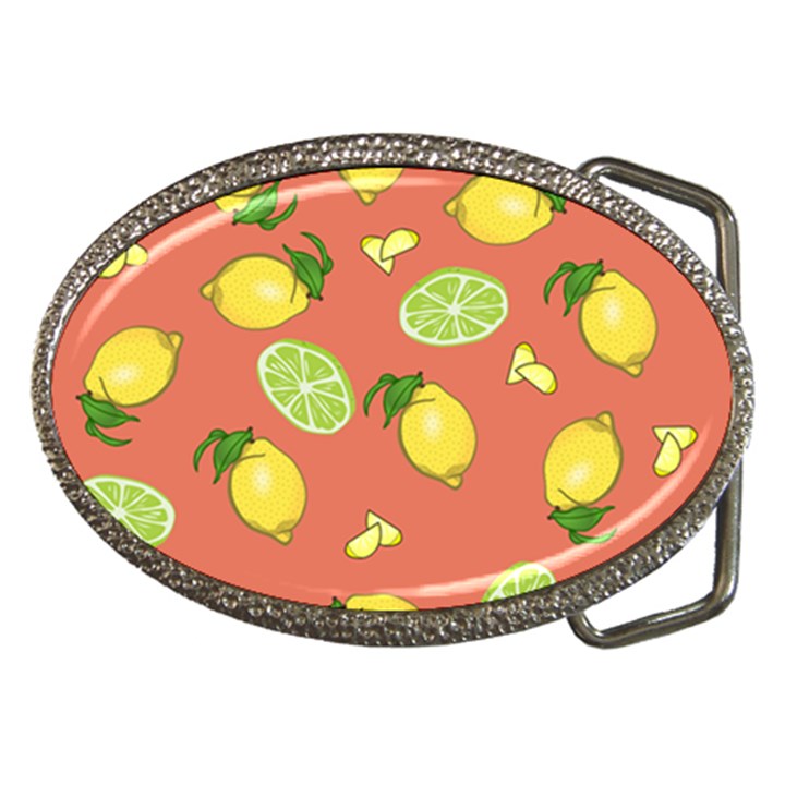 Lemons And Limes Peach Belt Buckles