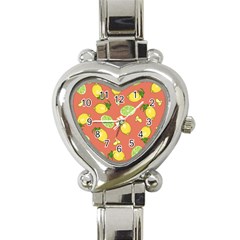 Lemons And Limes Peach Heart Italian Charm Watch by snowwhitegirl