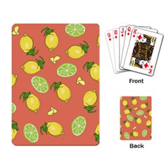 Lemons And Limes Peach Playing Card by snowwhitegirl