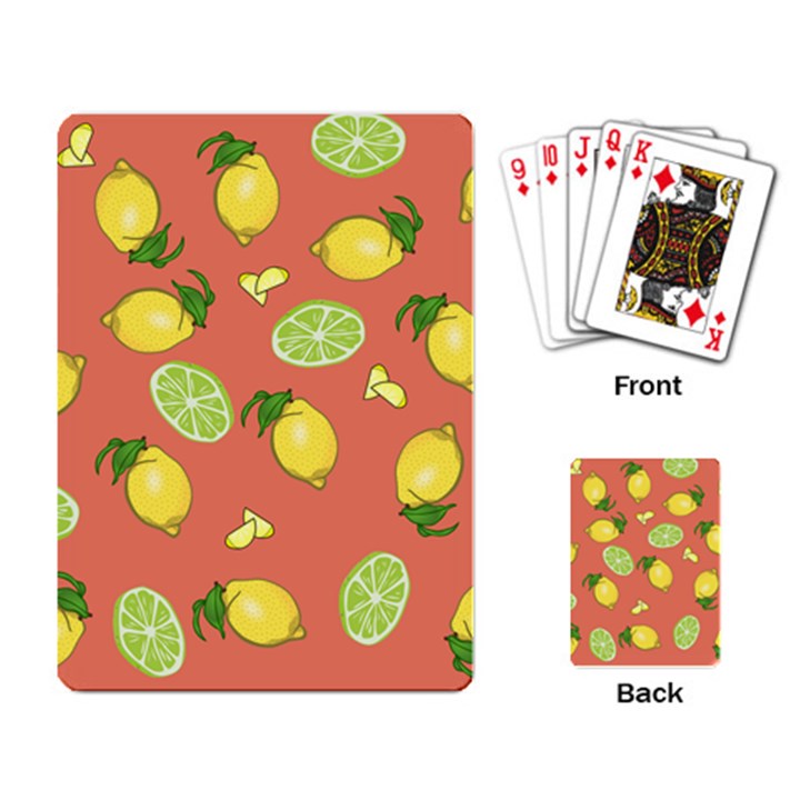 Lemons And Limes Peach Playing Card