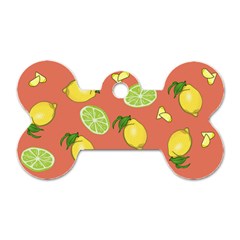 Lemons And Limes Peach Dog Tag Bone (two Sides) by snowwhitegirl