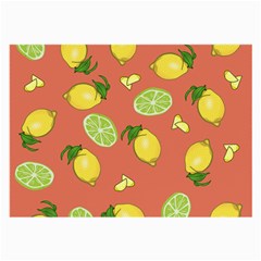 Lemons And Limes Peach Large Glasses Cloth by snowwhitegirl