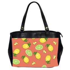 Lemons And Limes Peach Oversize Office Handbag (2 Sides) by snowwhitegirl