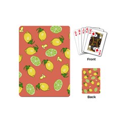 Lemons And Limes Peach Playing Cards (mini)  by snowwhitegirl