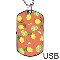 Lemons And Limes Peach Dog Tag Usb Flash (one Side) by snowwhitegirl