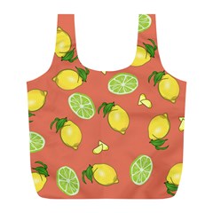 Lemons And Limes Peach Full Print Recycle Bag (l) by snowwhitegirl