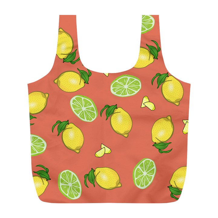 Lemons And Limes Peach Full Print Recycle Bag (L)