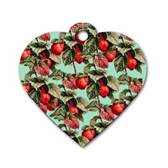 Fruit Branches Green Dog Tag Heart (two Sides) by snowwhitegirl