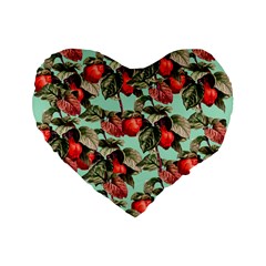 Fruit Branches Green Standard 16  Premium Flano Heart Shape Cushions by snowwhitegirl