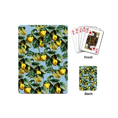 Fruit Branches Blue Playing Cards (mini)  by snowwhitegirl