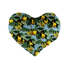 Fruit Branches Blue Standard 16  Premium Flano Heart Shape Cushions by snowwhitegirl