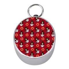 Girl With Dress Red Mini Silver Compasses by snowwhitegirl