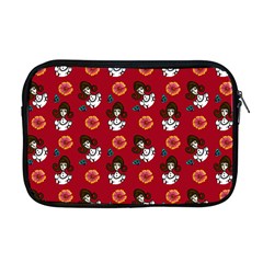 Girl With Dress Red Apple Macbook Pro 17  Zipper Case by snowwhitegirl