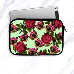 Lazy Cat Floral Pattern Green Apple Ipad Mini Zipper Cases by snowwhitegirl