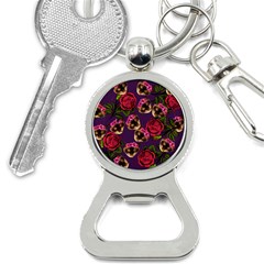 Lazy Cat Floral Pattern Purple Bottle Opener Key Chains by snowwhitegirl